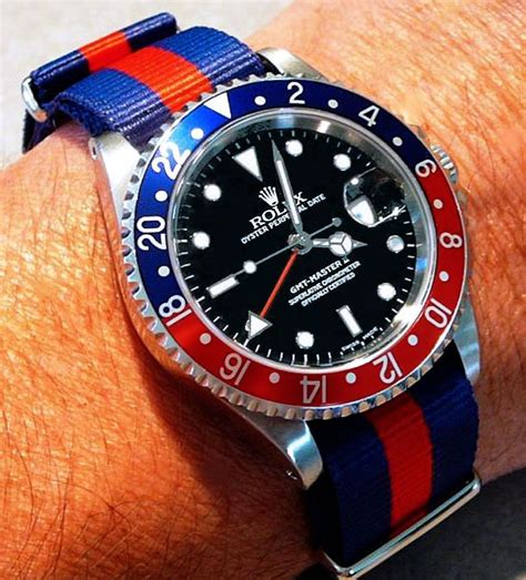 rolex gmt pepsi nato strap|Rolex gmt master ii straps.